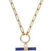ChloBo Sodalite T-Bar Link Chain Necklace - Gold