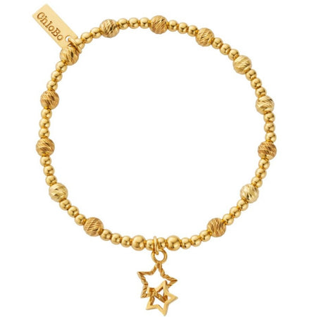 ChloBo Sparkle Interlocking Star Bracelet - Gold