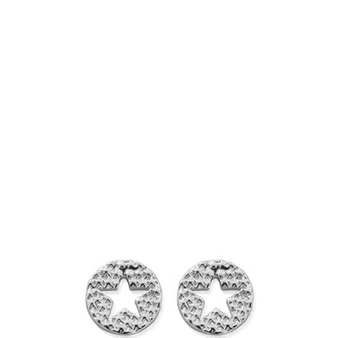 ChloBo Sparkle Star In Circle Stud Earrings