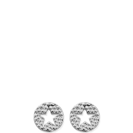 ChloBo Sparkle Star In Circle Stud Earrings