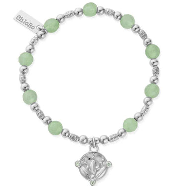 ChloBo Sparkling Bloom Aventurine Bracelet - Silver