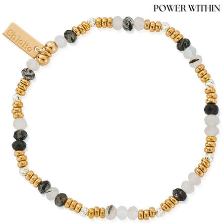 ChloBo Stone Of Empowerment Black Rutilated Quartz Bracelet - Two Tone