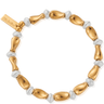 Gold and silver bracelet with ChloBo logo on a white background
