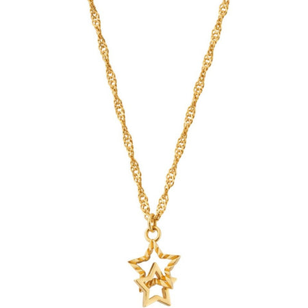 ChloBo Twisted Rope Chain Interlocking Star Necklace - Gold