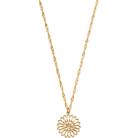 ChloBo Twisted Rope Chain Flower Mandala Necklace - Gold