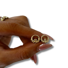 Classic Small Gold Claddagh Stud Earrings