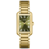 ladies gold watch with green dial