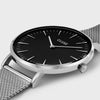 Cluse Boho Chic Silver Mesh Watch - Black