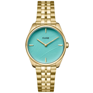 Cluse Feroce Petite Gold Watch - Pool Blue