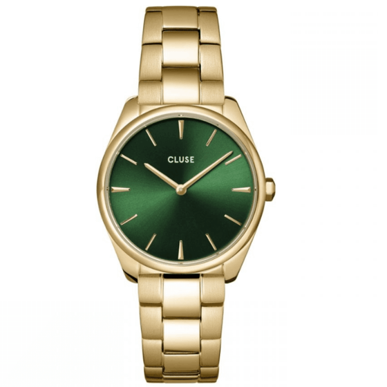 cluse-feroce-petite-gold-watch-green