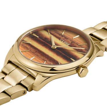 Cluse Feroce Petite Gold Watch - Tigers Eye