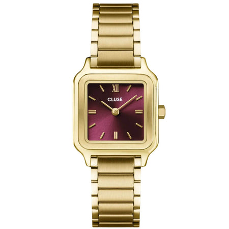 Cluse Gracieuse Petite Gold Watch - Dark Cherry