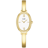 ladies-gold-oval -watch-with simple fine-metal-strap