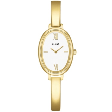ladies-gold-oval -watch-with simple fine-metal-strap