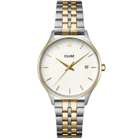 Cluse Minuit Date Gold Watch - Coconut Milk