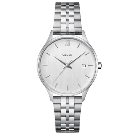 Cluse Minuit Date Silver Watch - Silver