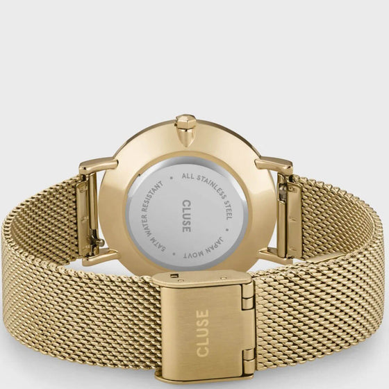 Cluse Minuit Gold Mesh Watch - Green