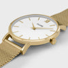 Cluse Minuit Gold Mesh Watch - White