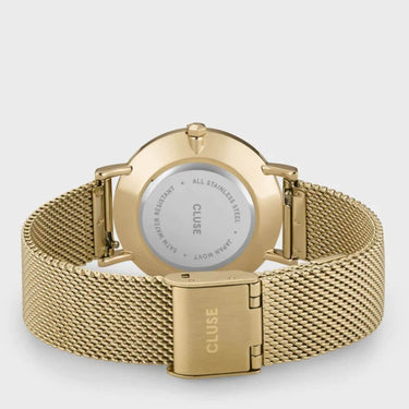 Cluse Minuit Gold Mesh Watch - White