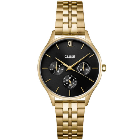 Cluse Minuit Multifunction Gold Watch - Black