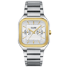 Cluse watch with silver and gold design on a white background