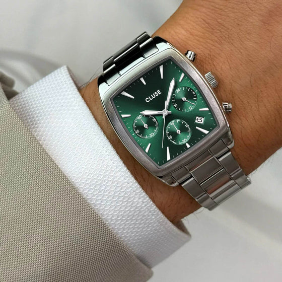 cluse-quartaut-chrono-steel-silver-watch-green