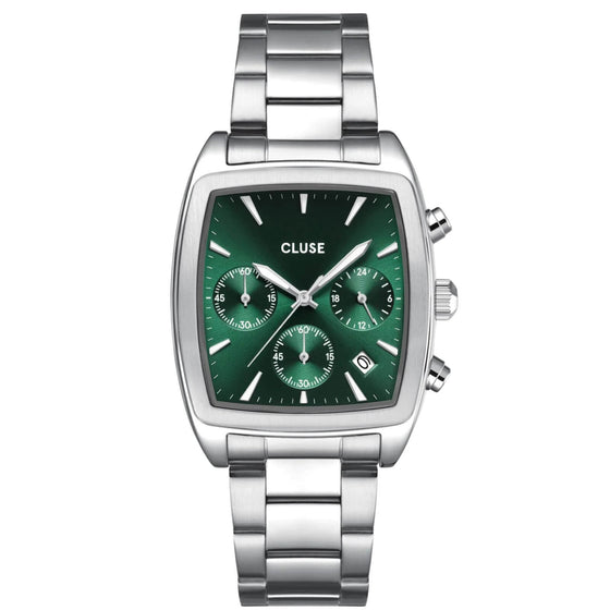 cluse-quartaut-chrono-steel-silver-watch-green