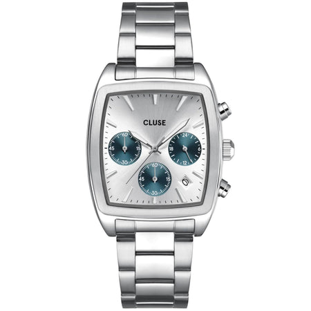 Cluse Quartaut Chrono Steel Silver Watch - Silver/Blue