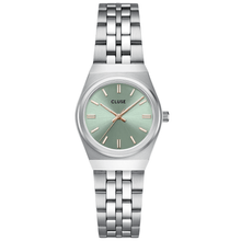 ladies small round dial watch with green face