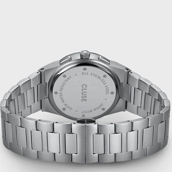 Cluse Vigoureux Chrono Steel Silver Watch - Silver