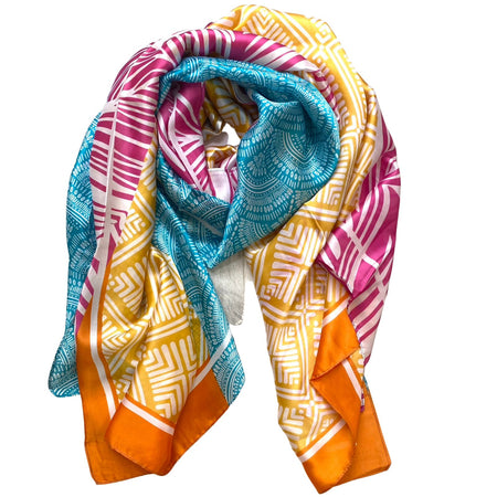 Connie Contrast Scarf - Yellow