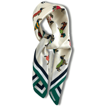 dachshund-pattern-neck-scarf-green-silk