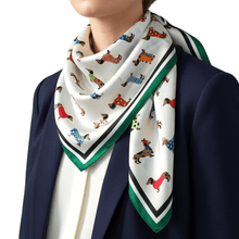 Dachshund Pattern Neck Scarf - Green