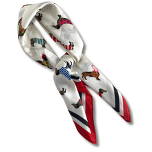 Decorative scarf with dog pattern on a white background