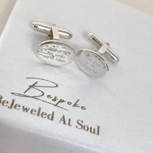 BeJeweled Bespoke Silver Gents 'wedding' Cuff Links