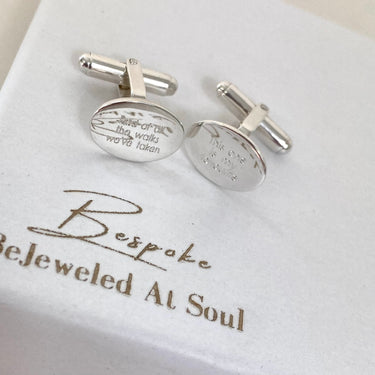 BeJeweled Bespoke Silver Gents 'wedding' Cuff Links