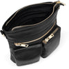 Depeche Black Leather Crossbody Bag - Gold Zip