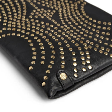 Depeche Black Leather Gold Studded Bag