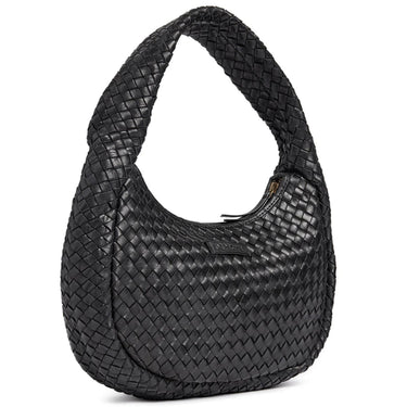 depeche-black-leather-woven-grab-bag