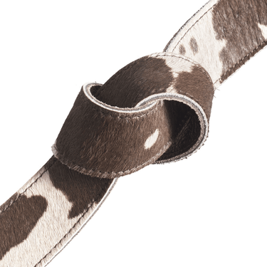 ladies skinny bow cow pattern belt