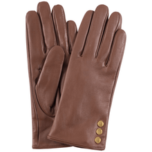 ladies-depeche-brown-leather-gold-button-gloves