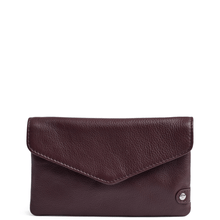 Brown leather wallet on a white background