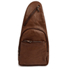 ladies dark tan leather sling bag