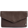 ladies dark brown leather flap purse