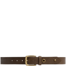 leather dark khaki green leather belt