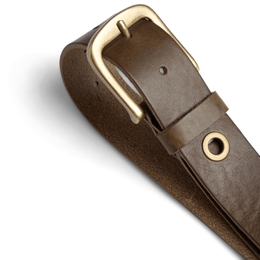 leather dark khaki green leather belt