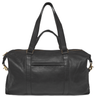 large unisex black leather weekend gym holdall bag