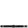 ladies black leather skinny belt with silver studs