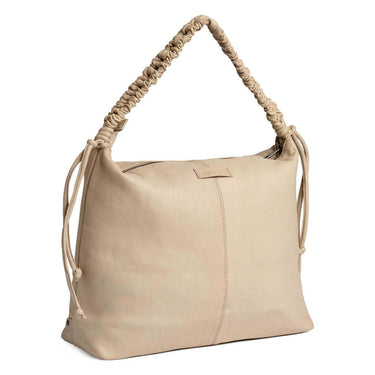 ladies large cream leather shoulder bag