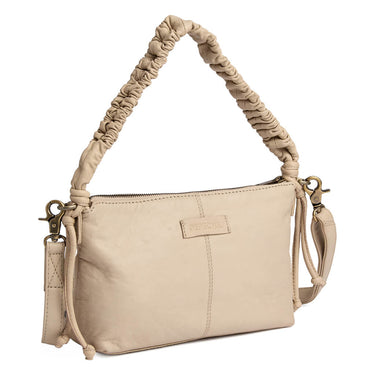 ladies small cream leather shoulder bag